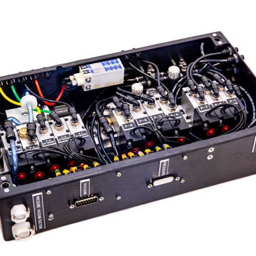 Custom manifold with pneumatic valves and wiring