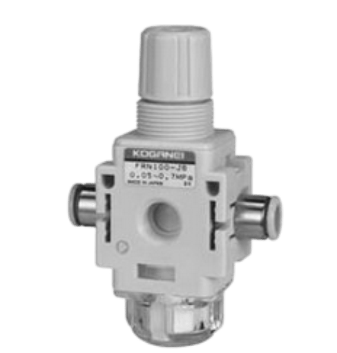 Koganei Small FR Series Filter Regulator – Compact, lightweight filter regulator. Quick fitting for simple tube connection to the device.